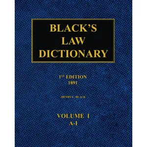 Black's Law Dictionary - 1st Edition (1891), Volume 1, Legal Reference Book for Law Students