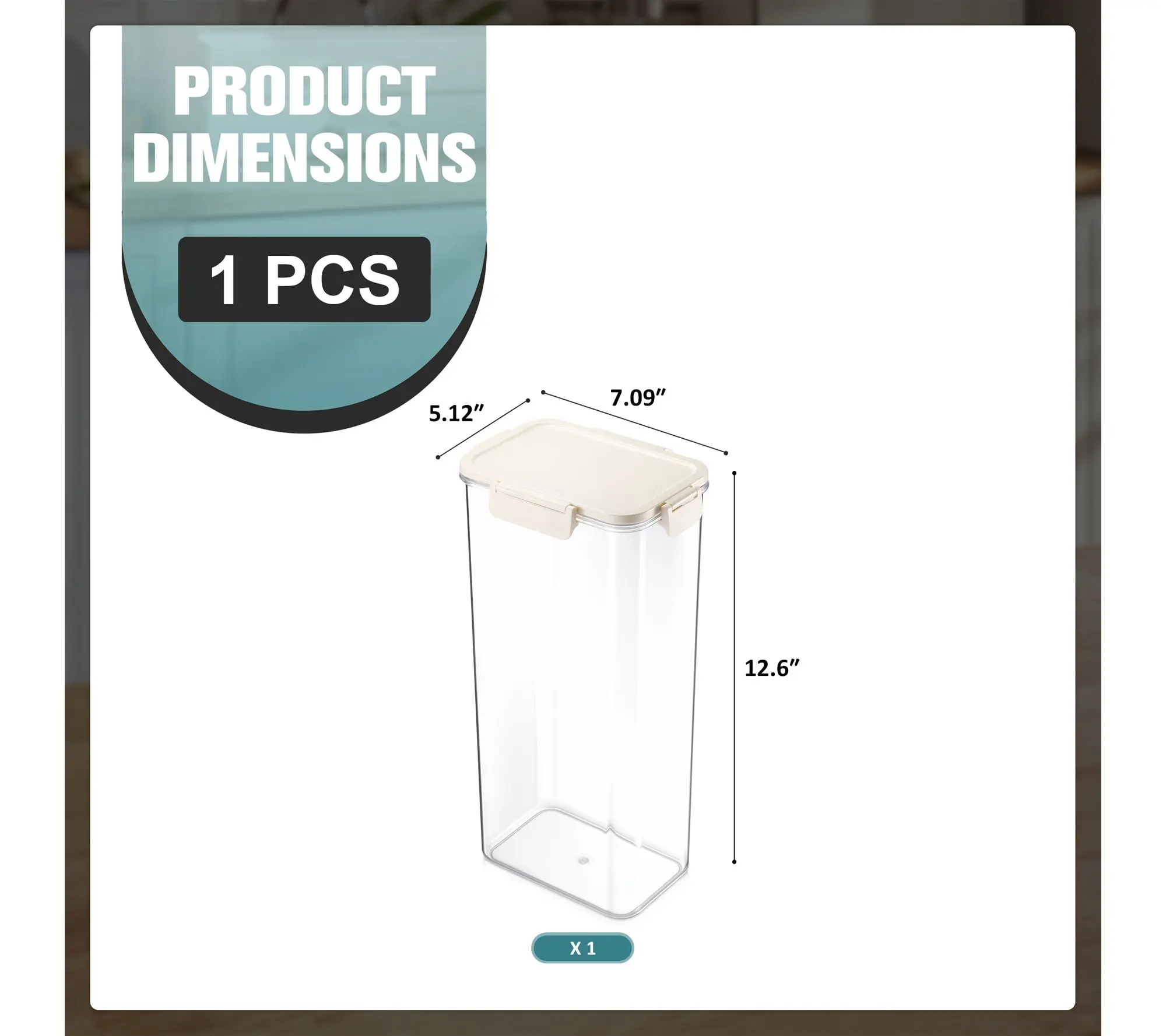Sorbus Airtight Plastic Food Container, 12.6" Extra-Tall -1 Pk