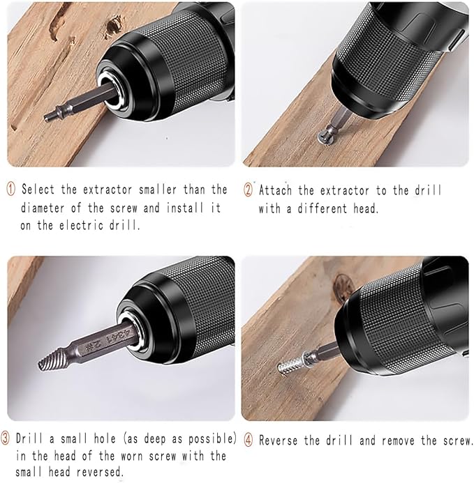 6 Pcs Damaged Screw Extractor Set, Professional Grade Stripped Screw & Broken Bolt Remover Kit with Case, Hardened Steel Easy-Out for Rusted Stuck Stripped Screws, Fits Drill & Hand Tools for DIY Automotive Plumbing Repair 6 Pcs Damaged Screw Extractor Set, Professional Grade Stripped Screw & Broken Bolt Remover Kit with Case, Hardened Steel Easy-Out for Rusted Stuck Stripped Screws, Fits Drill & Hand Tools for DIY Automotive Plumbing Repair