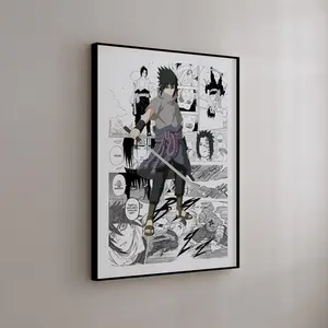 Anime Poster, NRT Sasuke Manga Collage Poster, Anime Wall Art Print, Japanese Comic Style Decor, Perfect Gift for Fans!