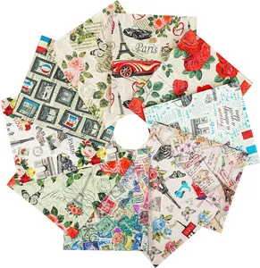 Newbrothread&Craftido 100% Cotton Quilting Fabric Bundles 10pcs Fat Quarters 18"x21" Medium Weight 5.2 oz for Quilting Sewing Patchwork Home Textile Paris Style Mothersdaygift summervibes