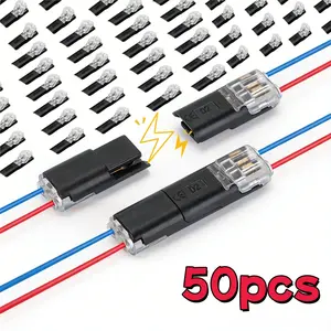 D2 plug-in type solder-free detachable LED connector dual-wire quick connector terminal block,for Home Renovation Electrical Equipment & Automotive Wiring，2-pin ultra-fast installation，18-22 AWG compatibility