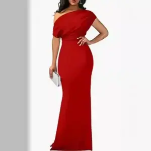 2025 Elegant Off-Shoulder Bodycon Evening Gown for Women – Sleeveless Long Formal Party Dress, Spring Fit, Stretch Fabric, Women’s Cocktail Dress