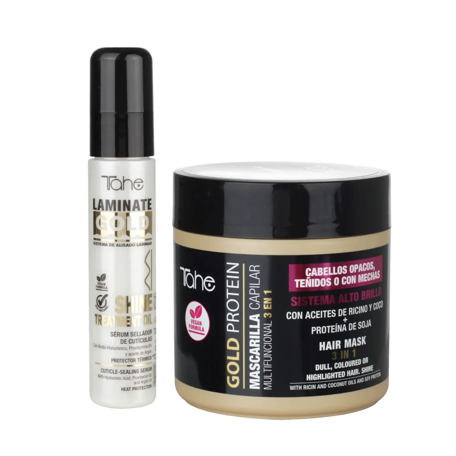 Tahe Kit - Gold Protein Hair  Mask 400ml + Laminate Gold Shine Hair Oil 60ml