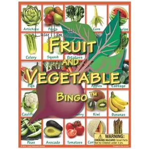 Lucy Hammett Fruit and Vegetable Bingo 6 Picture Boards, 42 Cards & Bingo Chips,