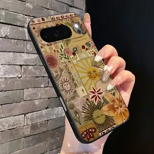 Rounded Edge Phone Case for Google Pixel 10 9 XL 8 7 Pro A  Floral Whimsy Tapestry Pattern Full Body Protection Shockproof Soft Liquid Silicone Cover Cellphone Protective