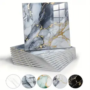 10/20/50 pieces PVC sticker, waterproof wallpaper, kitchen bathroom tile sticker, self-adhesive wall brick, foam anti-collision, marble wall sticker, home decoration, home renovation