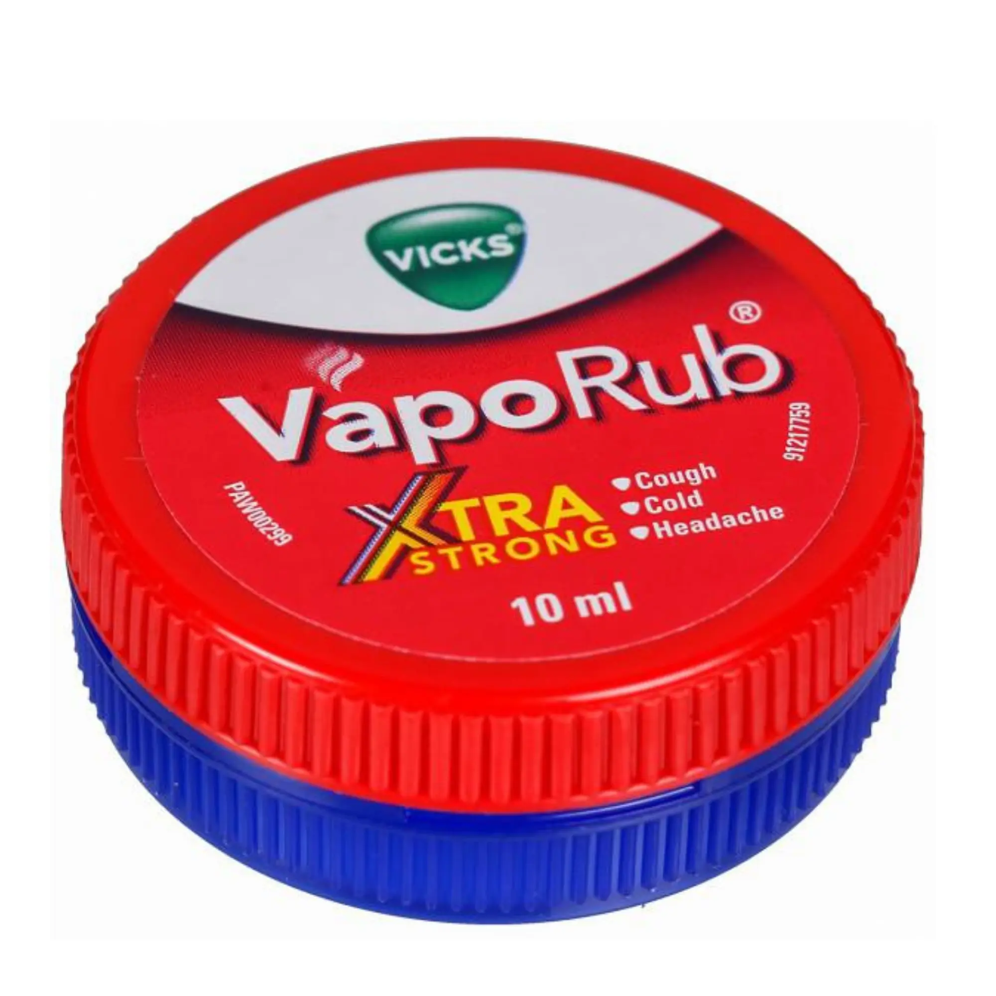 Vicks VapoRub Xtra Strong 0.34oz/10ml Pocket Size for Congestion Cold Headache Cough Relief Compact & Portable Relief Solution