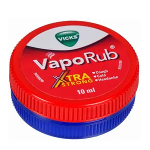 Vicks VapoRub Xtra Strong 0.34oz/10ml Pocket Size for Congestion Cold Headache Cough Relief Compact & Portable Relief Solution