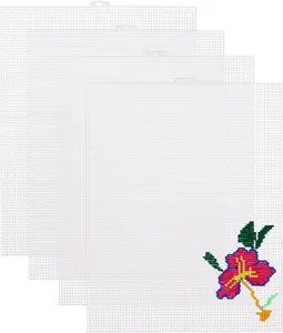 4 count 7 Count Plastic Mesh Canvas Sheets, 10.23 x 13 Inch Plastic Mesh Sheet, Eye Mesh for Embroidery,  Yarn Crafting, Knit Crochet Projects, Therian Mask and Aquarium Dividers