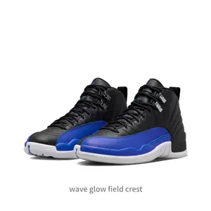Retro High-Top Basketball Sneakers Black and Blue