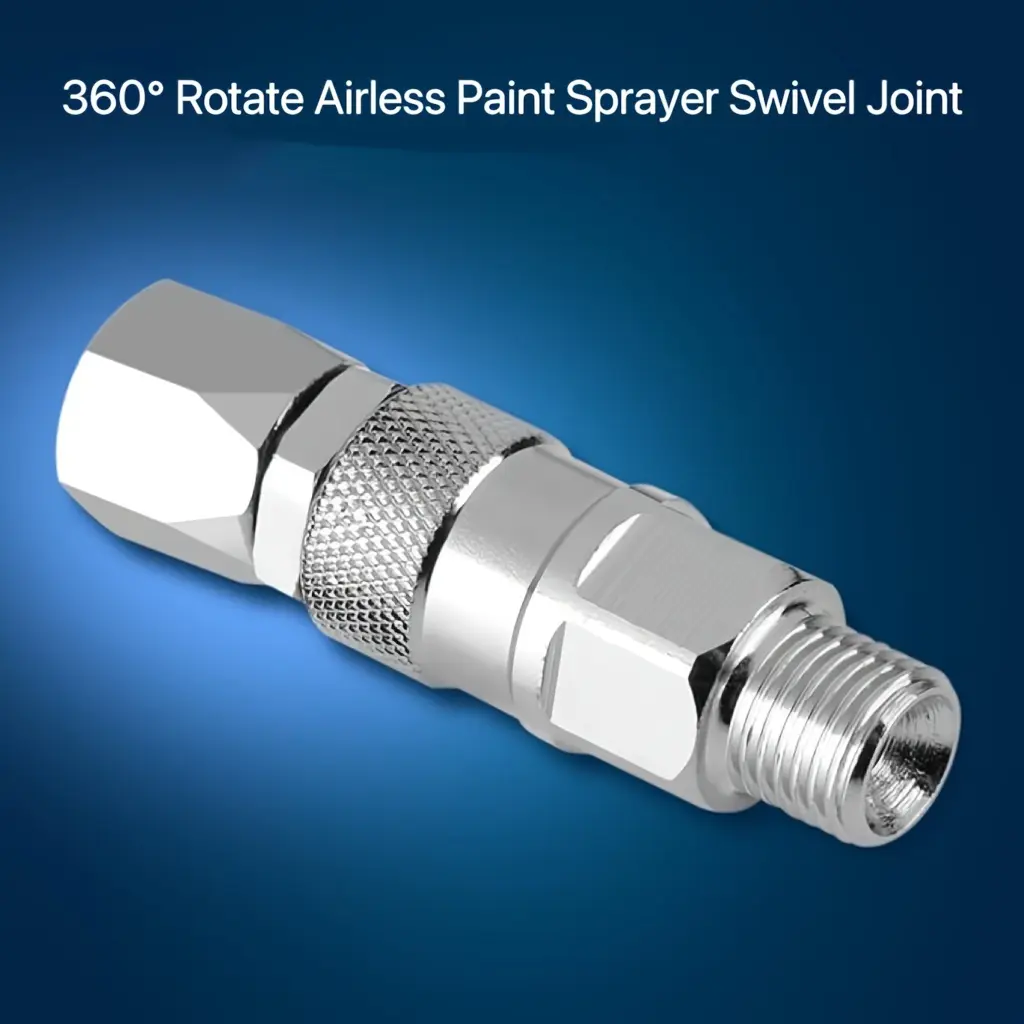 Sprayer Joint 1/4-Inch 360 Degrees Rotate Stainless Steel Airless High Pressure Spray Gun Hose Swivel Joint Connector Accessories for Paint Sprayers Hose Fluid Transfer