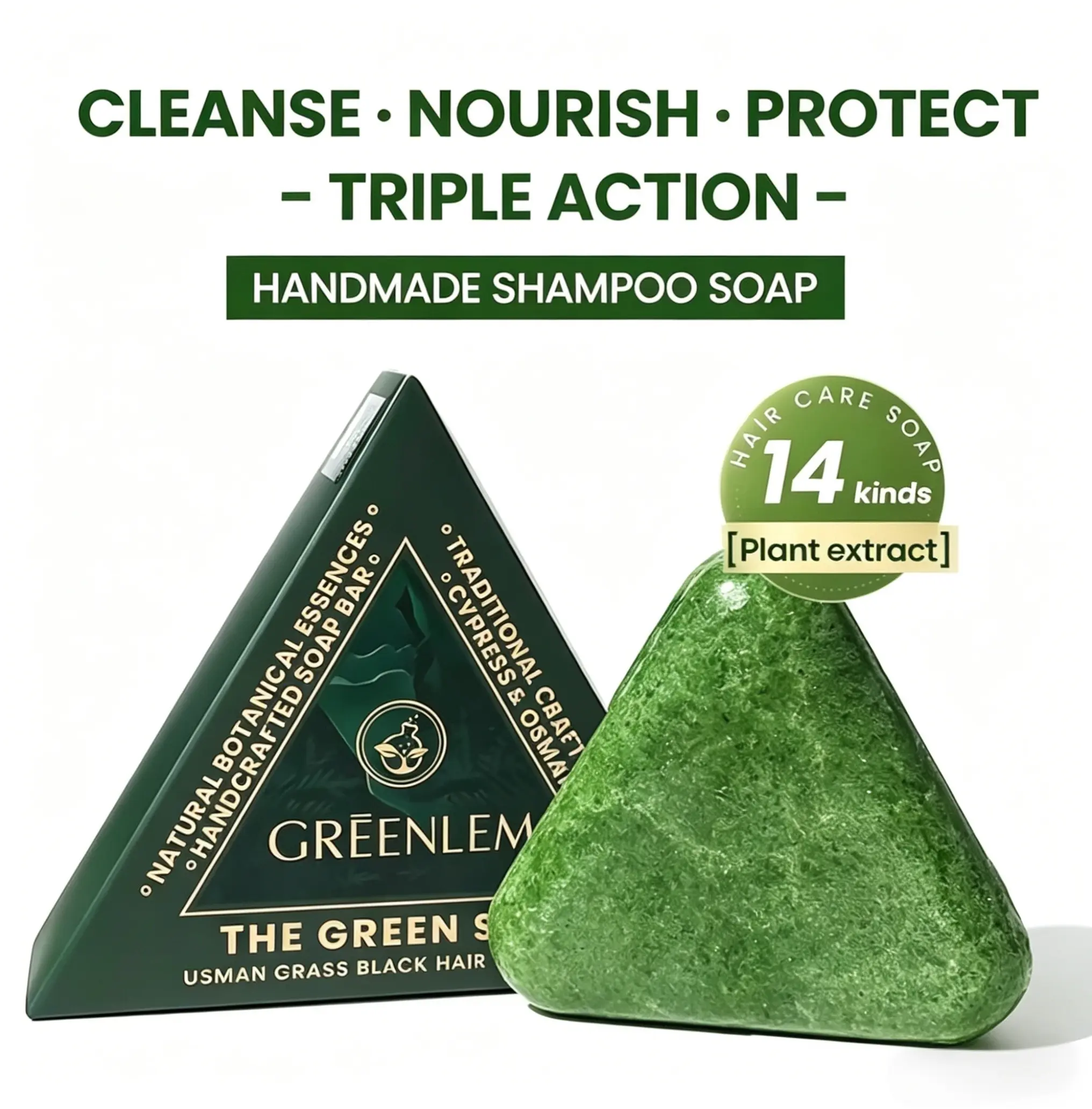 Biotin Shampoo Bar for Hair Loss Support, Herbal Haircare Cleanser with Ginseng & Tea Tree Oil for Thinning Hair, Root Strengthening Beauty Products