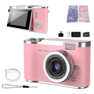 1 Retro CCD Card Camera, Entry-Level Digital Camera, Foldable Screen Student Camera, 1080P HD, Gaming and Filter Function Camera, Miniature, Digital Zoom Camera, Hybrid Viewfinder, Lens, Portable, Vlogging Camera