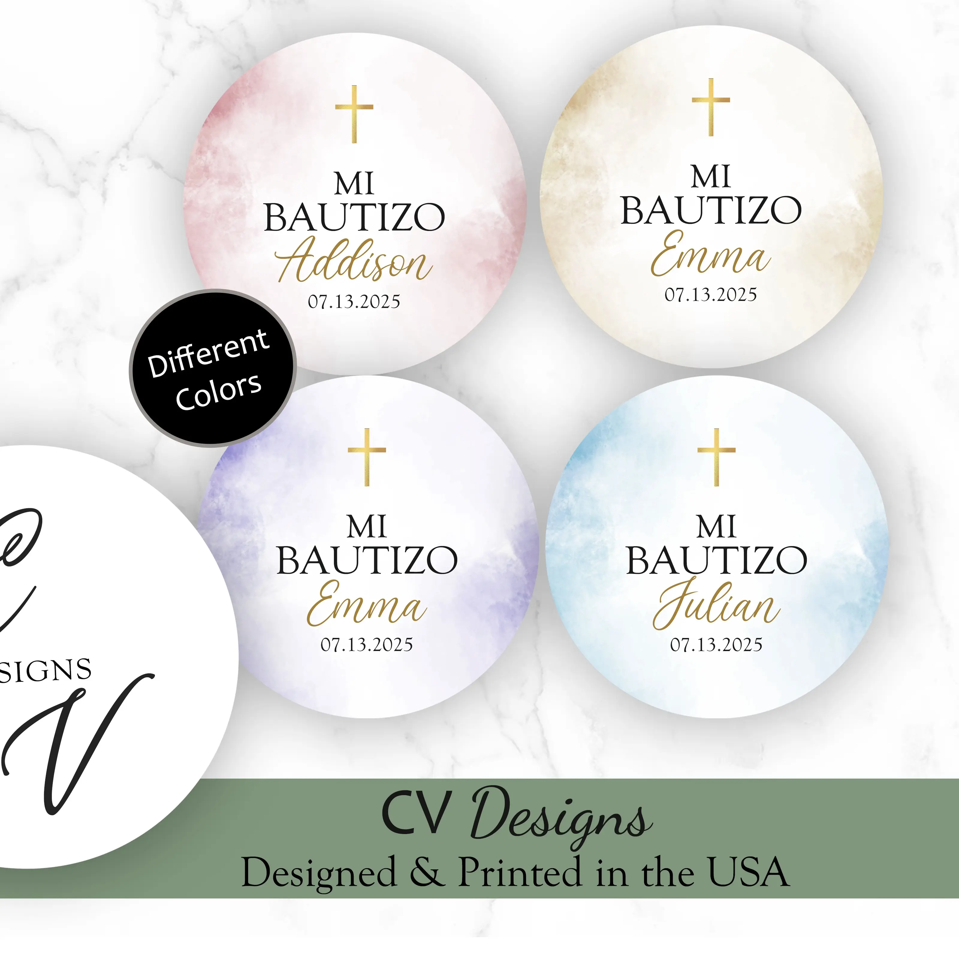 Custom Baptism Stickers 2 Inches 100pcs Any Occasion