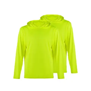 Men's, Sun Protection Breathable Long Sleeve T-Shirt with Hood 2 Pcs Hoodie Menswear