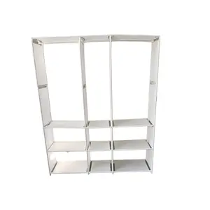 Assembly Folding Wardrobe, Independent Floor-Standing Closet, Thick Steel Pipe Load-Bearing, Large Capacity Storage for Clothes and Blankets, Bedroom Rental Student Dorm Essential, Metal Wardrobe Closet
