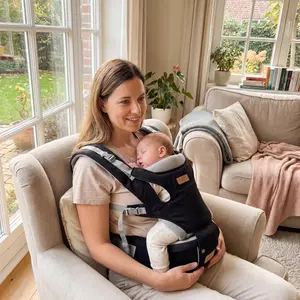 Baby Carrier Newborn to Toddler (0–36 Months, 7–36 lbs) – Infant Carrier with Hip Seat & Wrap | Mesh Front -Facing Backpack for Mom & Dad | Shower Gift/For Moms Under 70kg (150lbs) multifunctional lumbar support fit ergonomic Postpartum mother day