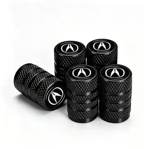 Red Black Precision Crafted Tire Valve Stem Caps 5 Pack, TPMS Safe & Rust Leak Proof, Premium Luxury Performance Wheel Accessories for Acura Car SUV (MDX RDX TLX)