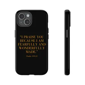 Inspirational Bible Quote Hard Cover, Protective Tough Cases for Men Women, Religious Scripture Verse, Christian Gift, Phone Case