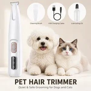 Pet Micro Precision Trimmer, Multifunctional Pet Hair Trimmer Waterproof Rechargeable Shaver with LED Light for Paws Eyes Ears Face Buttocks for Small Dogs and Cats50dB Quiet Shave.