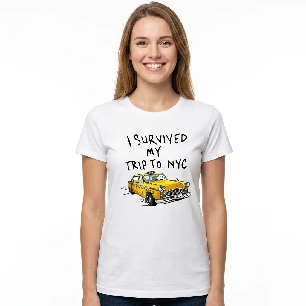 NYC Taxi Graphic Tee 100% Cotton White Black S-5XL Women Travel-souvenir Vacation-outfit City-vibes Sarcastic-quote Unique-gift