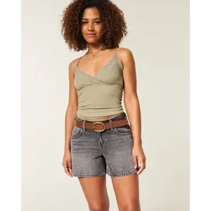 Hollister Curvy Low-Rise Grey Baggy Jean Shorts