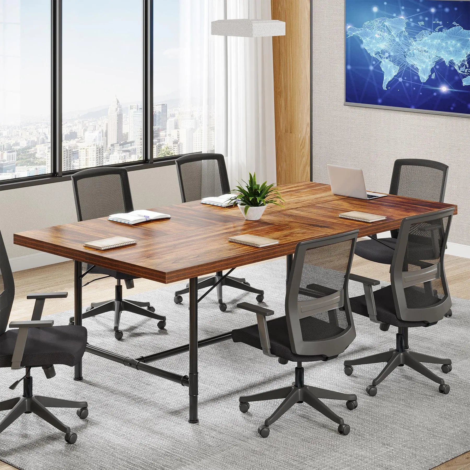 TRIBEWOOD 6FT Conference Table, Rectangle 70.8" W x 35.4" D Meeting Table, Seminar Table for Office Conference Room