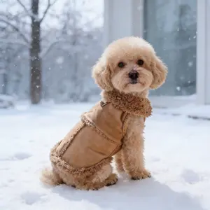 Warm Thickened Dog Jacket with Press Button Closure for Small Breeds (Teddy, Bichon Frise) - Cozy Winter Coat, Machine Washable Pet Vest for Cold Weather, Outdoor Walks & Daily Use -