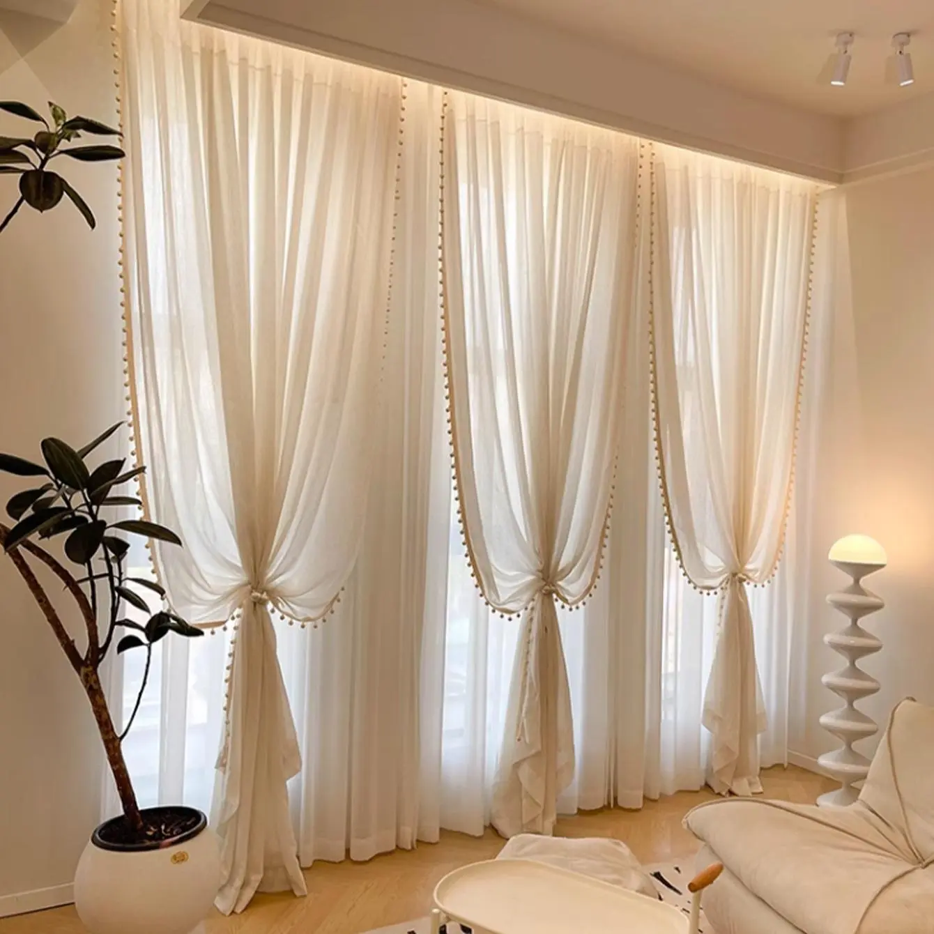 Beaded Decor Curtain, Solid Color Curtain, Window Curtain, Home Decor for Living Room Bedroom, Room Decor, Home Decor, Beaded Curtains, Home Decoration Curtain