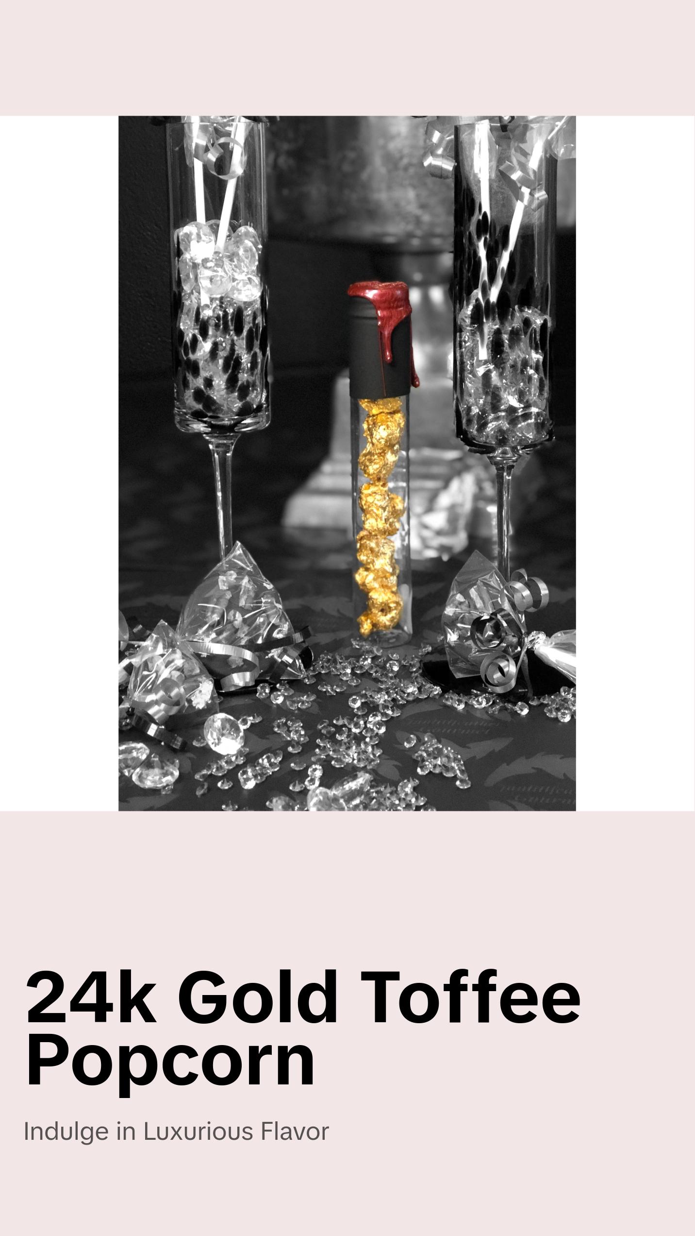 24K Gold Toffee Popcorn - 24k Gold-covered Toffee Popcorn