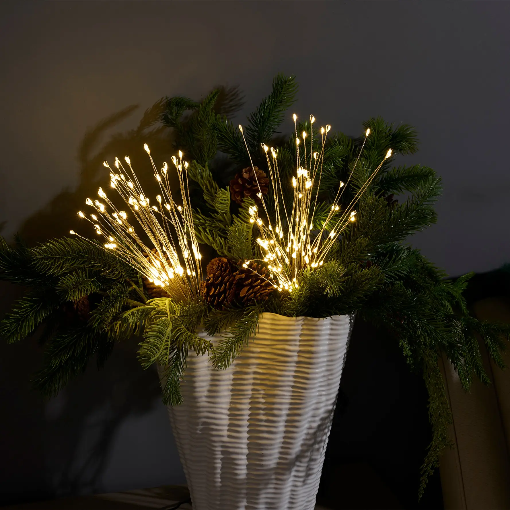 Bethlehem Lights (2) Star Bursts with Remote - Silver Wire