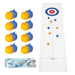 Shuffleboard Curling, Tabletop Curling Game for Kids, Adults & Family, Fun Indoor Sports Game for Everyone, Come with 16 Tabletop Curling Stones, Easy to Set Up, Play & Portable