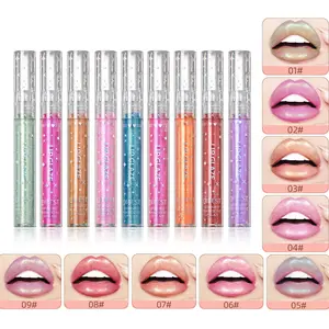 9-color pearl lip gloss set, moisturizing, non stick, non smudging, waterproof, long-lasting, easy to color, natural gloss lip gloss, Plumping Lip Glaze