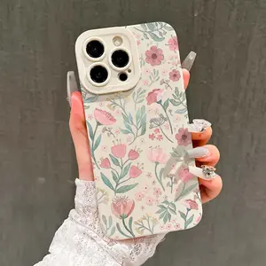 Floral Branch Tpu Anti-Drop Phone Case for Apple iPhone 16 15 14 13 12 11 Pro Max, Girls' Holiday Gift, Soft Protective Cover