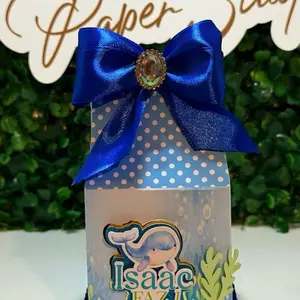 Personalized Favor Box for Birthdays with 3D Whale Decoration Handmade with Delicate Finish Perfect for Candies and Party Favors