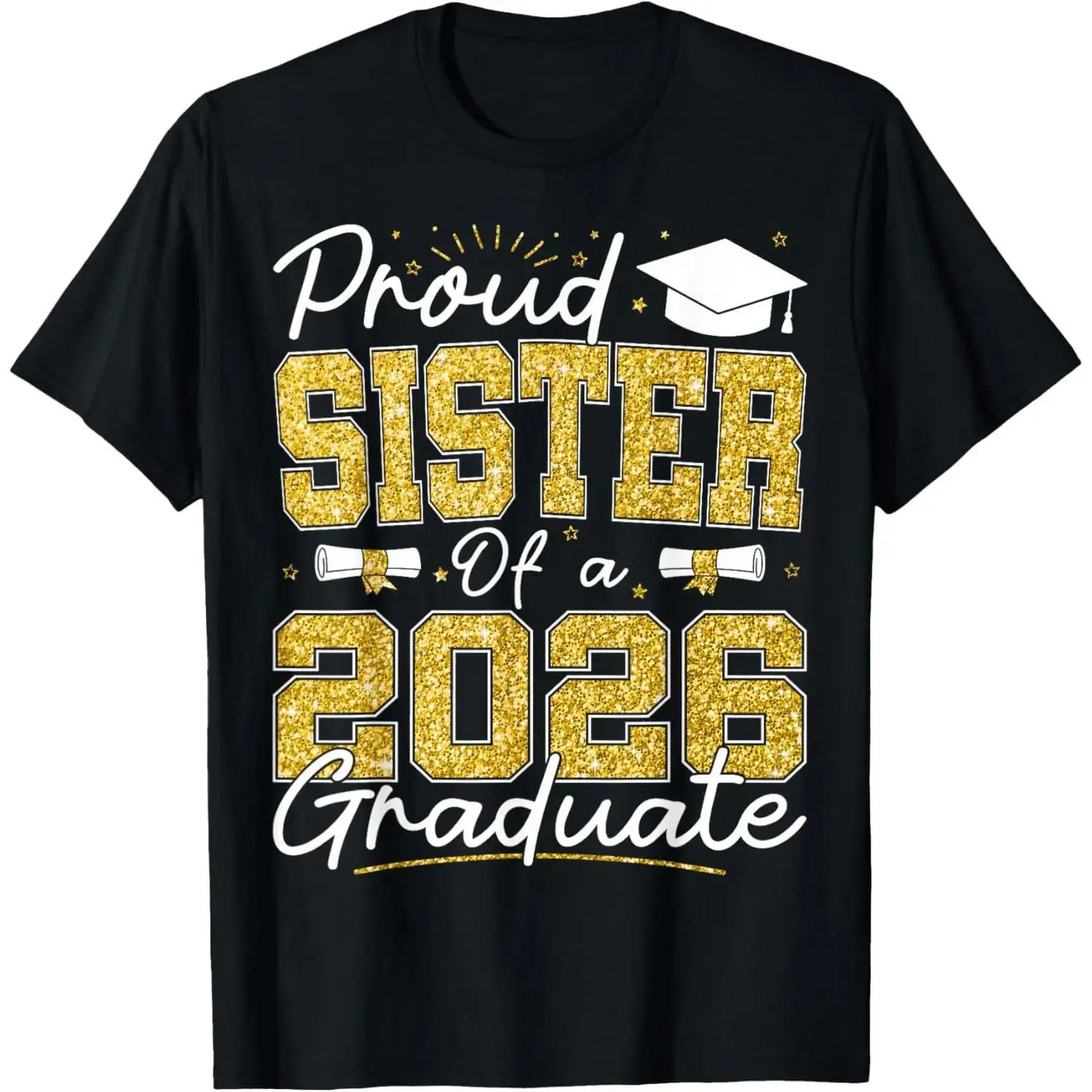 100% Cotton Proud Sister of A 2026 Graduate Senior 2026 Grad Family T-Shirt