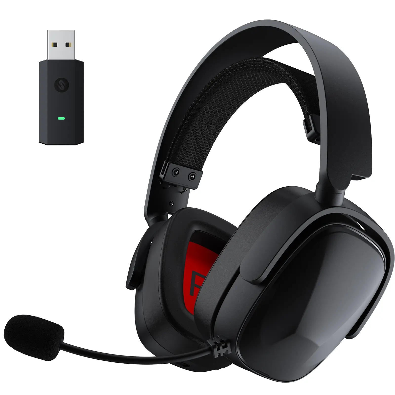 SENZER X100 2.4G wireless gaming headset, get rid of the wired constraints, soft and comfortable ear cups, no pressure on the ears and head, suitable
