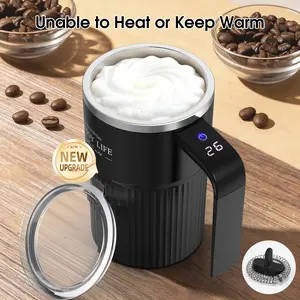 Upgraded Milk & Coffee Frother Stirring Mug, Durable, Intelligent Temperature Display, USB Rechargeable Mixer, Automatic Stirring Cup, Suitable for Coffee, Tea & Hot Chocolate