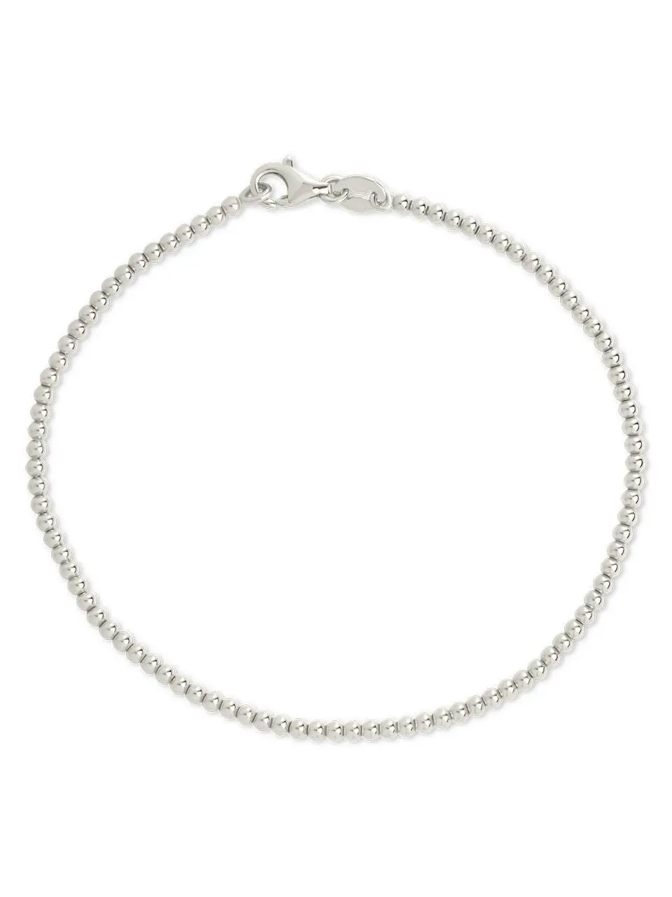Sterling Silver Basia Dainty Beaded Chain Bracelet
