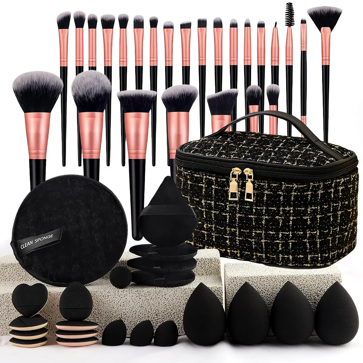47-Piece Set Black Chanel Style