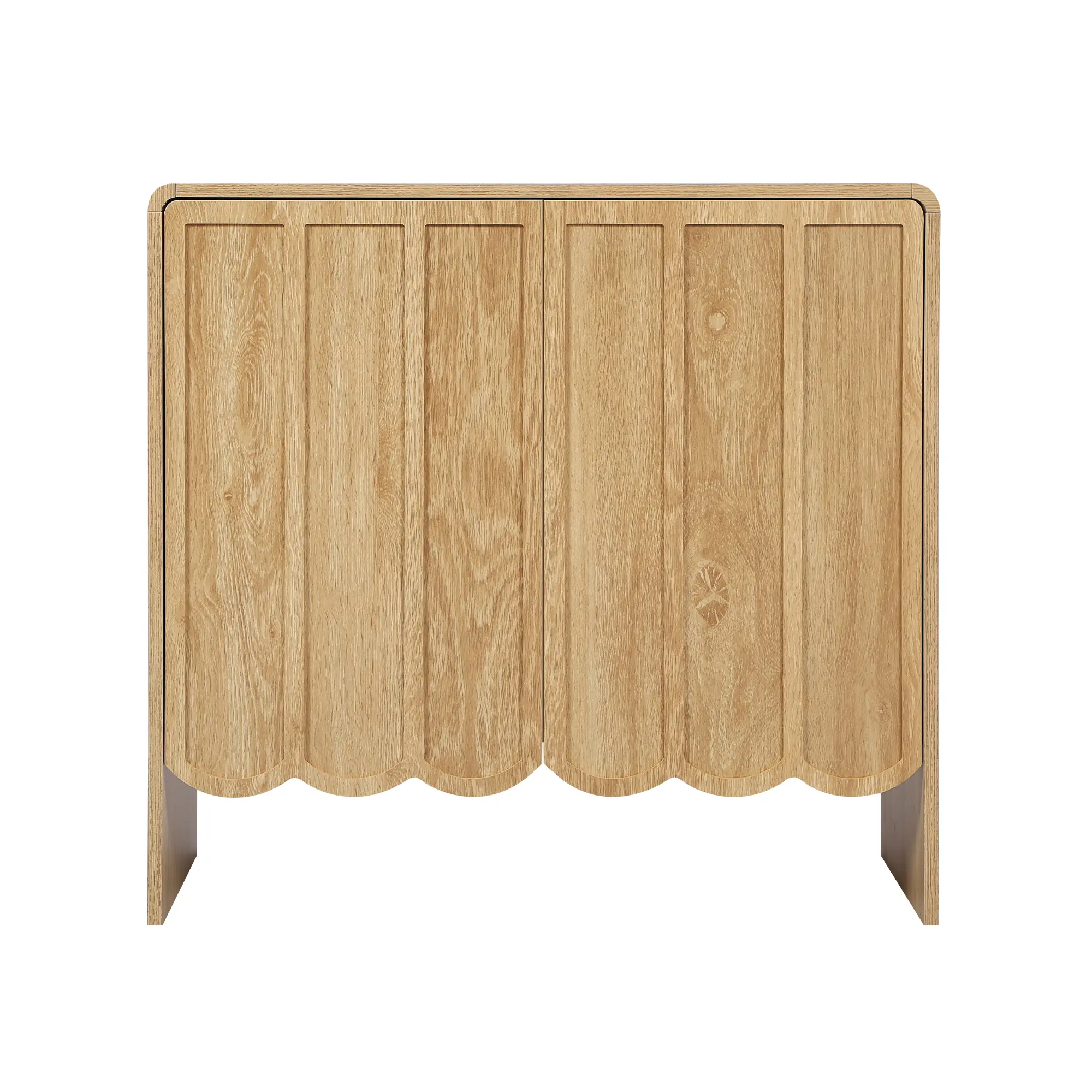 Giratree Wooden Freestanding Accent Storage Cabinet with Natural Wood Finish for Living Room, Bedroom, Small Spaces