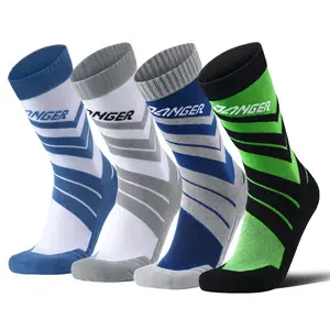 Men's Professional Running Socks with Arch Support & Ankle Compression - 3 Pairs Cotton Material Moisture Wicking Odorless Durable for Basketball & Running All Season Universal Fit