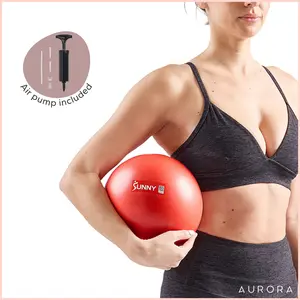 9" Pilates Ball with Air Pump for Yoga Floor Exercises, Home Gym Ground Workout Anti-Burst Stability Ball