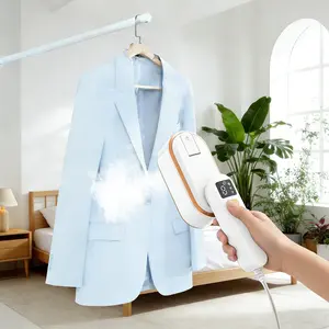 2-in-1 Handheld Garment Steamer & Iron 1200W Fast 10-Second Heat-Up 3 Steam Settings LCD Display Portable for Travel Home and Dress Shirts
