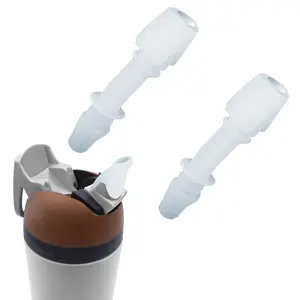 2 count Replacement Bite Valve Spout for   Flip 14oz,  Straw Mouthpiece Accessories  Bite Valve Straw Replacement  Compatible with  Water Bottle (Transparent)