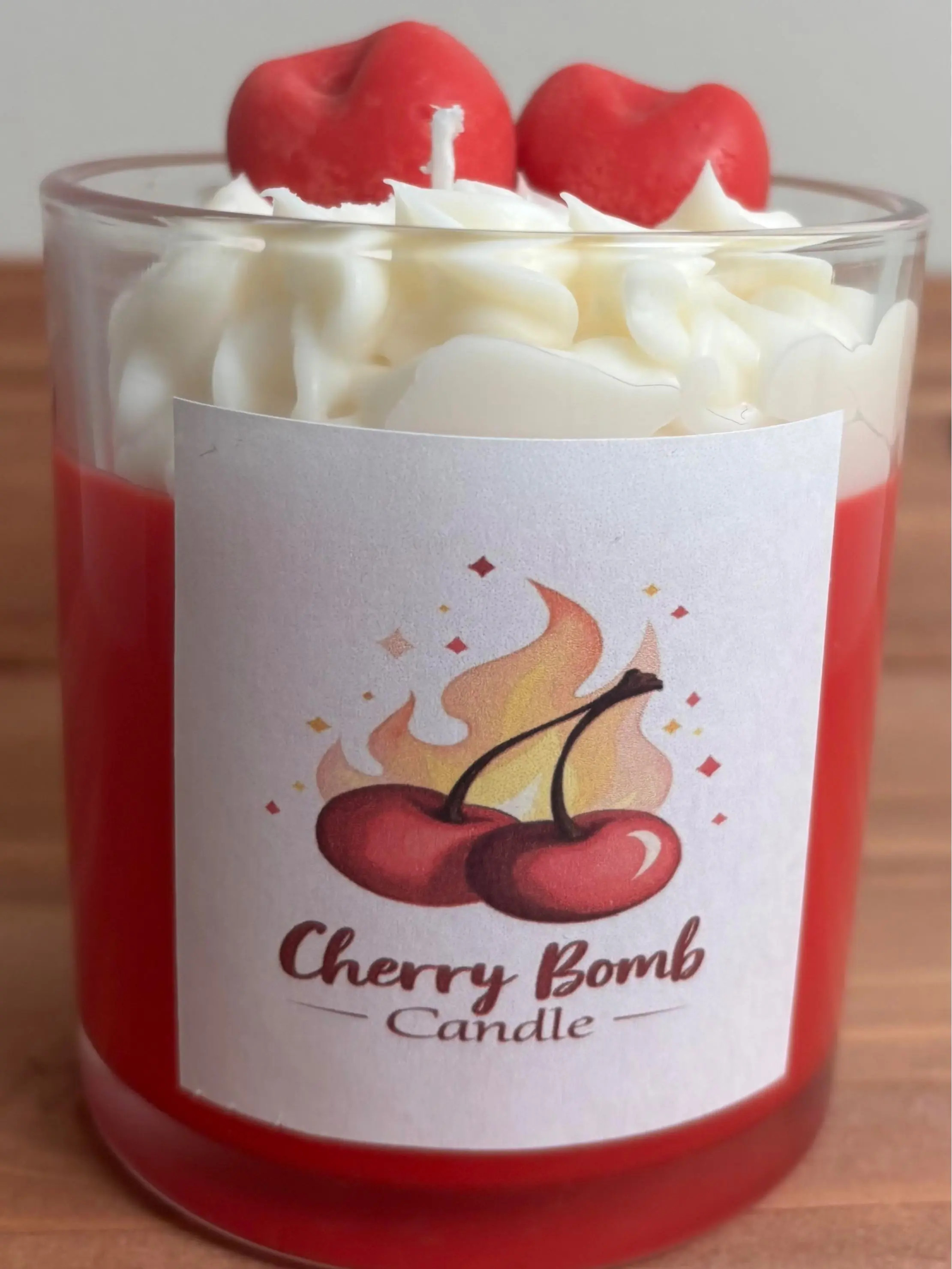 Cherry Bomb Candle - Decorative Candle with Cherry Bomb Design for Home Decor and Ornaments