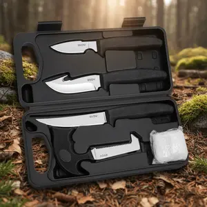 GVDV Hunting Knife Set, Field Dressing Gear Accessories Set for Hunting, Fishing, Camping, 6 Pieces