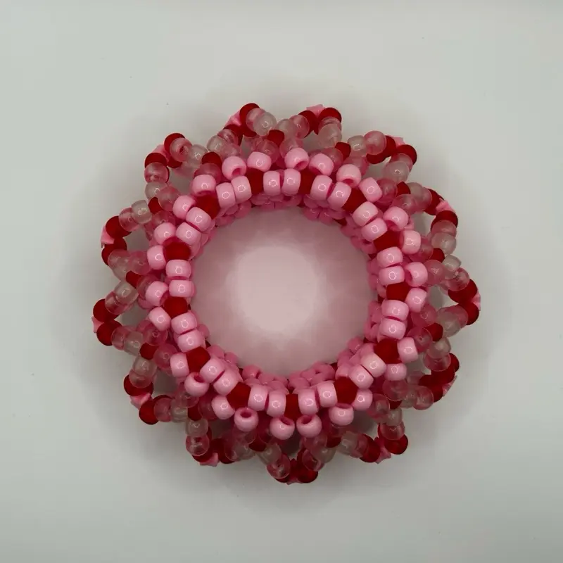 Pink and Red UFO Kandi cuff