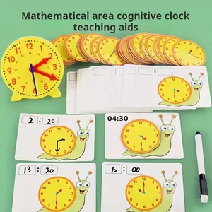 Children Time Recognition Clock Toy Set, DIY Expression Puzzle Toys, Pre-School Touch Learning Materials, Multifunctional Educational Toy